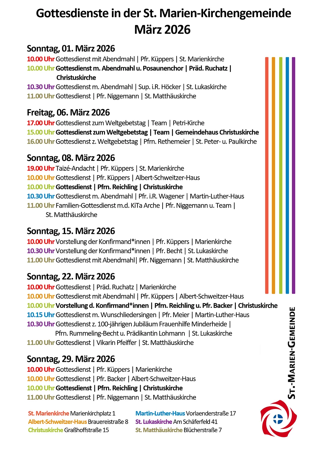 Gottesdienste Weihnachten / Silvester