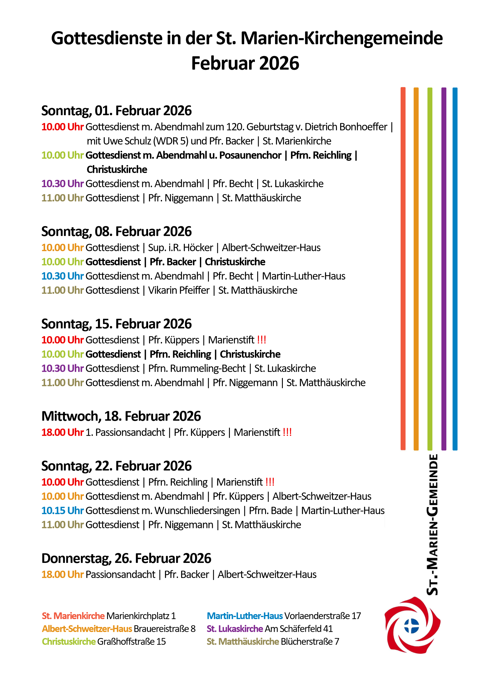 Gottesdienste Weihnachten / Silvester